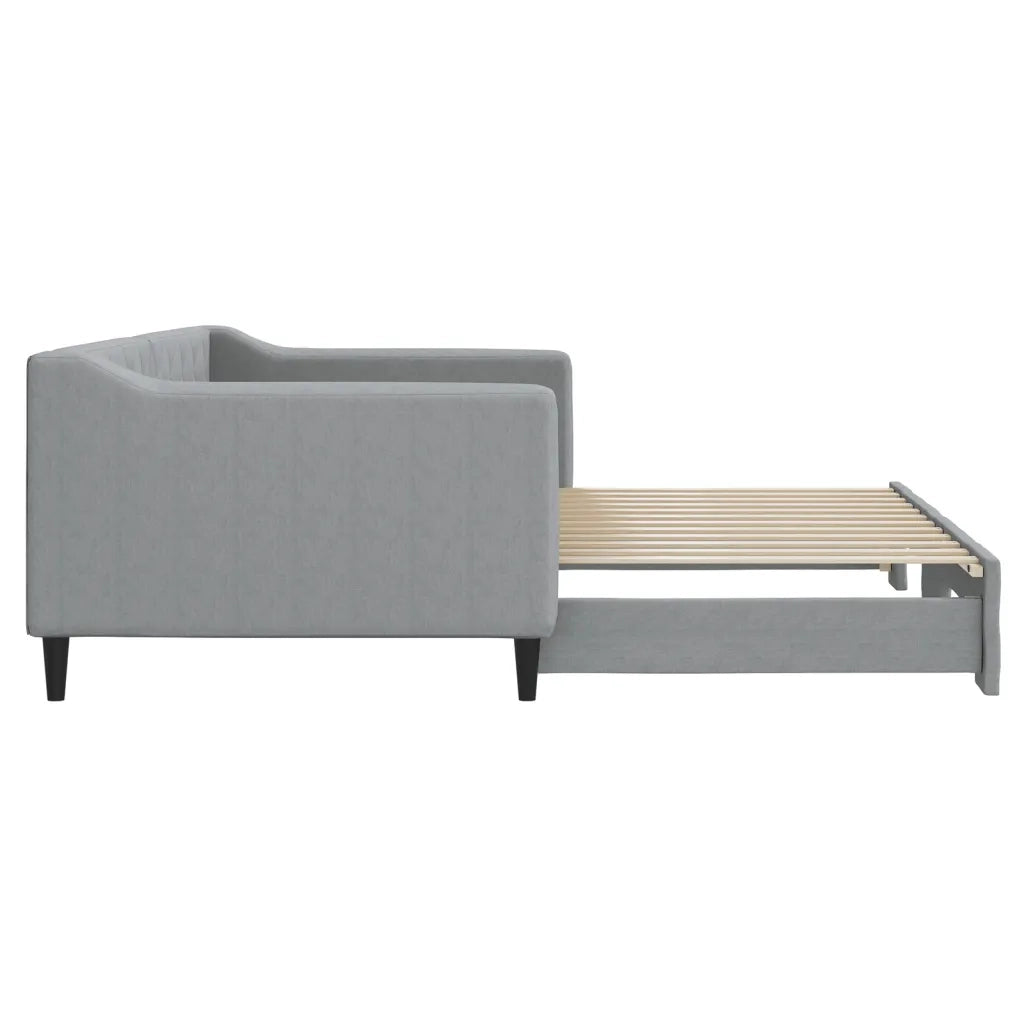 Divano Letto con Letto Estraibile Grigio Chiaro 90x200 Tessuto