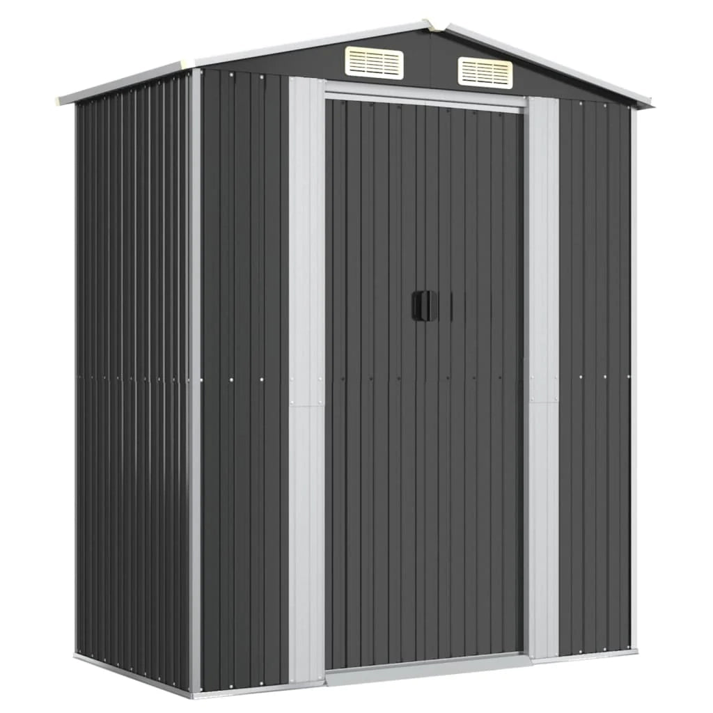 Casetta da giardino cabina ripostiglio casetta da esterno robusta casetta per attrezzi 192 x 108 x 223 cm acciaio zincato antracite 02_0022194