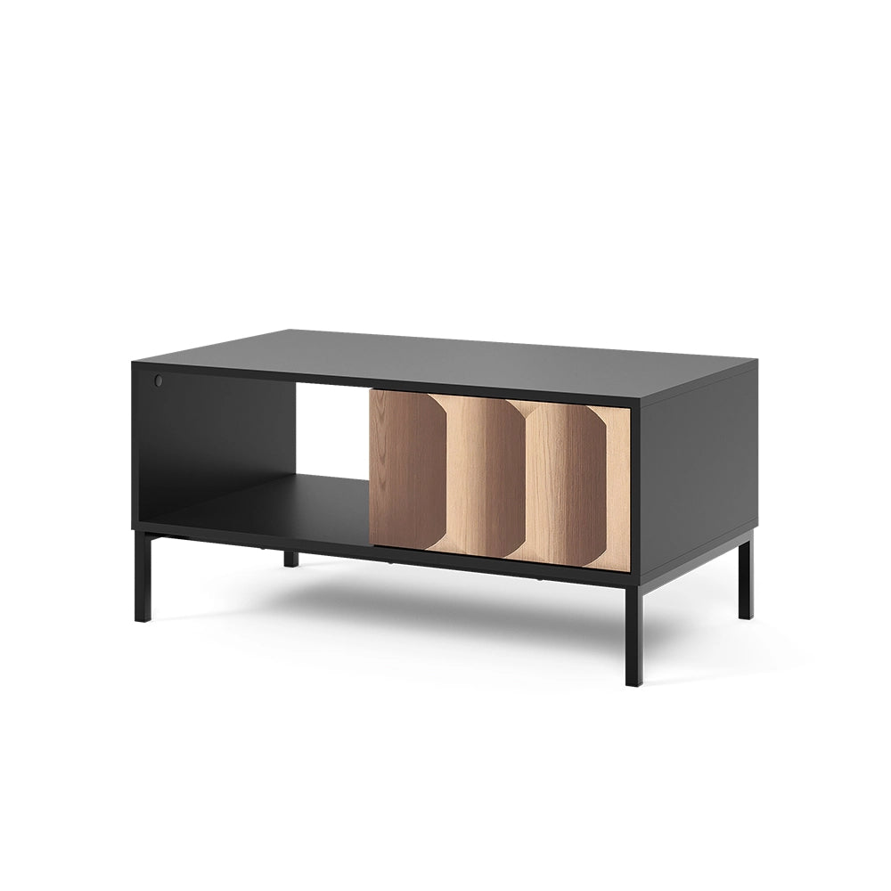 Vicco Tavolino Nero/quercia 90 x 50 cm con cassetto