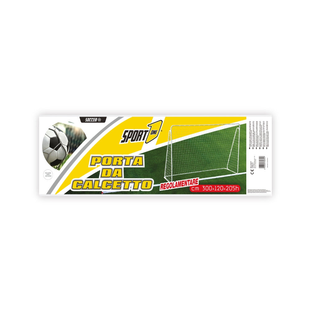 Porta da Calcio 300x120x205 cm Rete Impermeabile Telaio in Metallo
