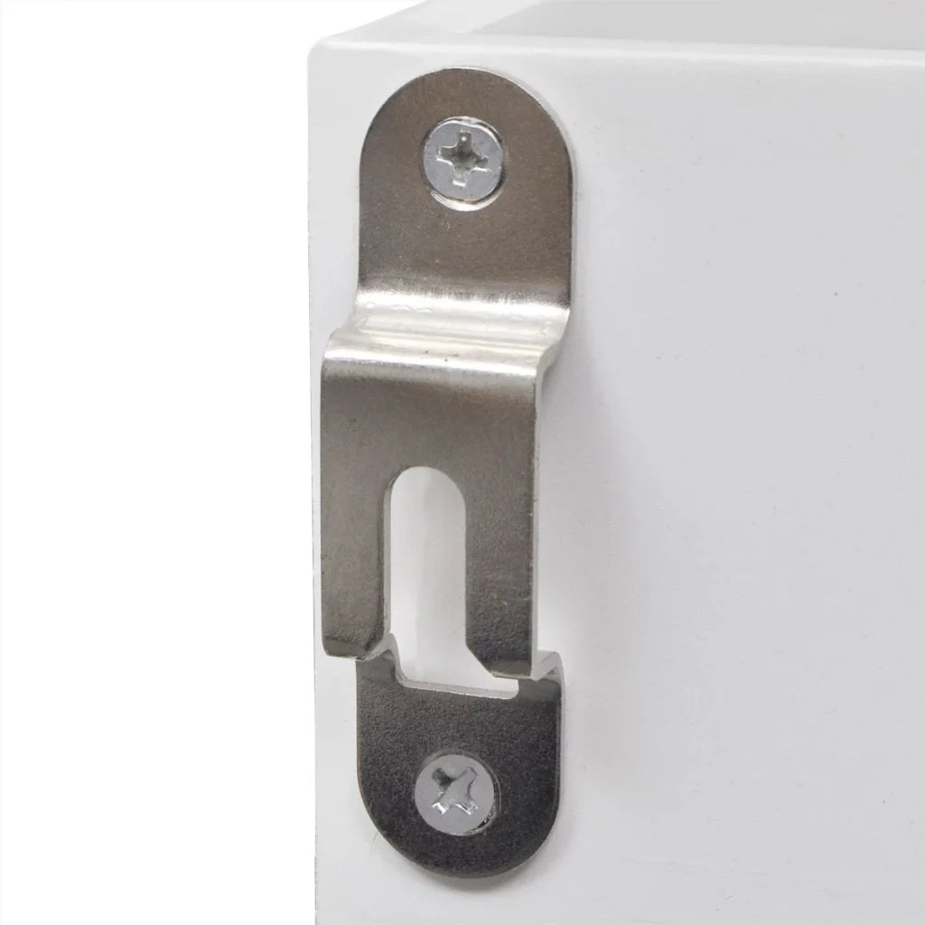 Vetrina/mobiletto da parete con ripiano per libri/DVD/vetro in MDF bianco 2702115/2