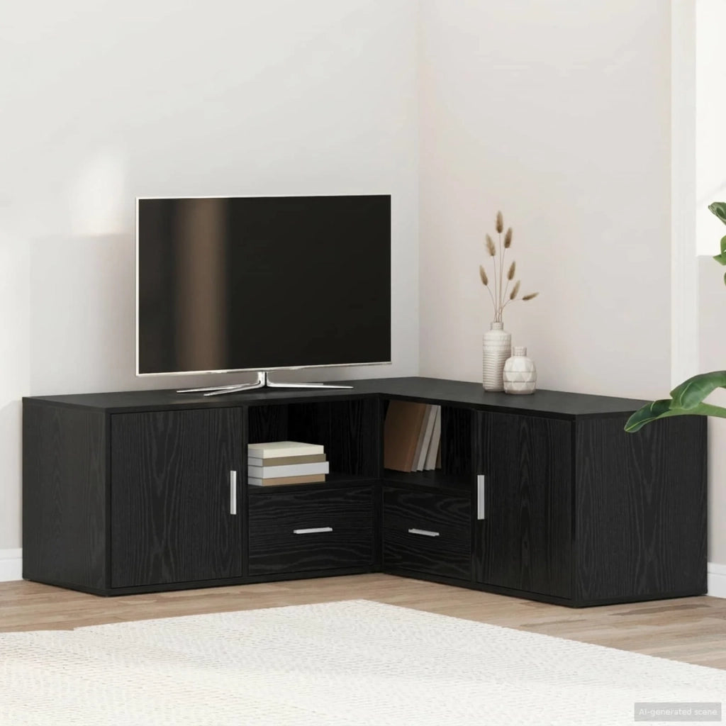 Mobile angolare con cassetto Rovere Nero 200 x 40 x 45 cm 3446639