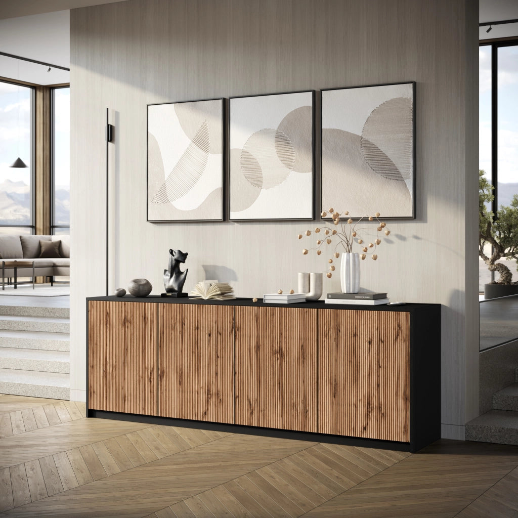Buffet 4 ante BUDAPEST nero/quercia