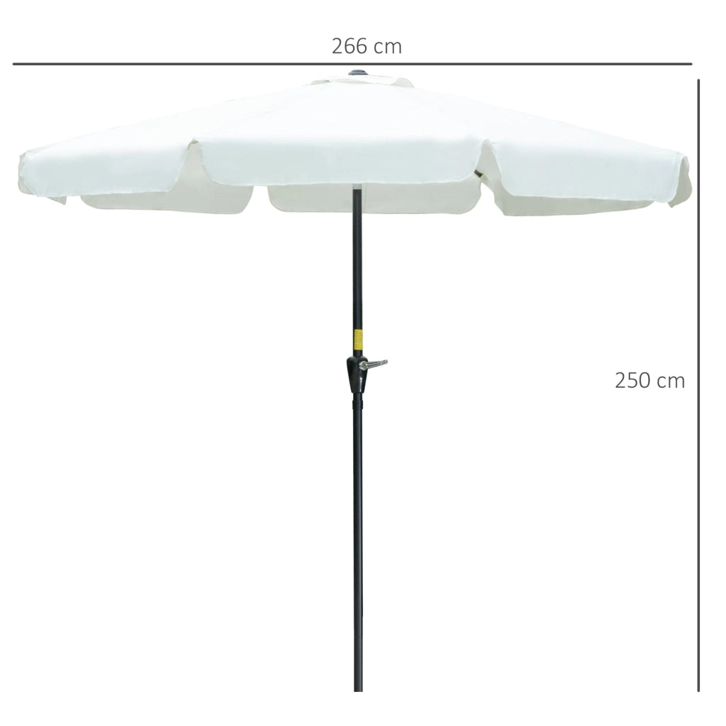 Ombrellone da Giardino Ø2,6x2,5 m Palo Ø38 mm in Alluminio e Poliestere Beige