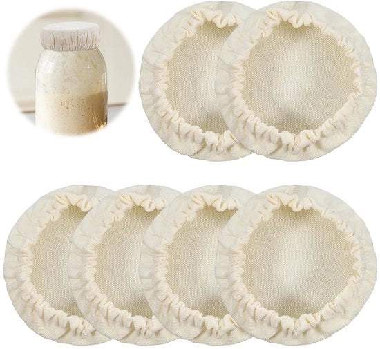 Copricapi di latticello - Resistenti all'uso - Coperture di cotone - Bianco crema - Per pane lievitato - Adatto alla fermentazione