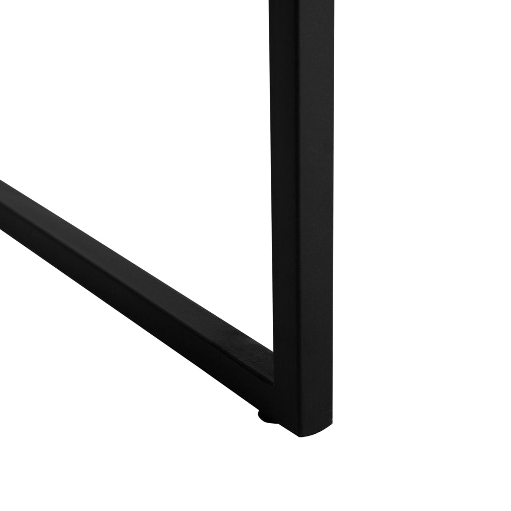 Scrivania Home Office Piano in legno scuro Struttura in metallo Nero Scaffale portaoggetti 120 x 60 cm Design industriale moderno