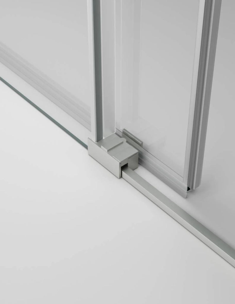 Box doccia THALASSA (BASIC) 1+1 con lato fisso laterale 175x110 cm Nichel vetro serigrafato