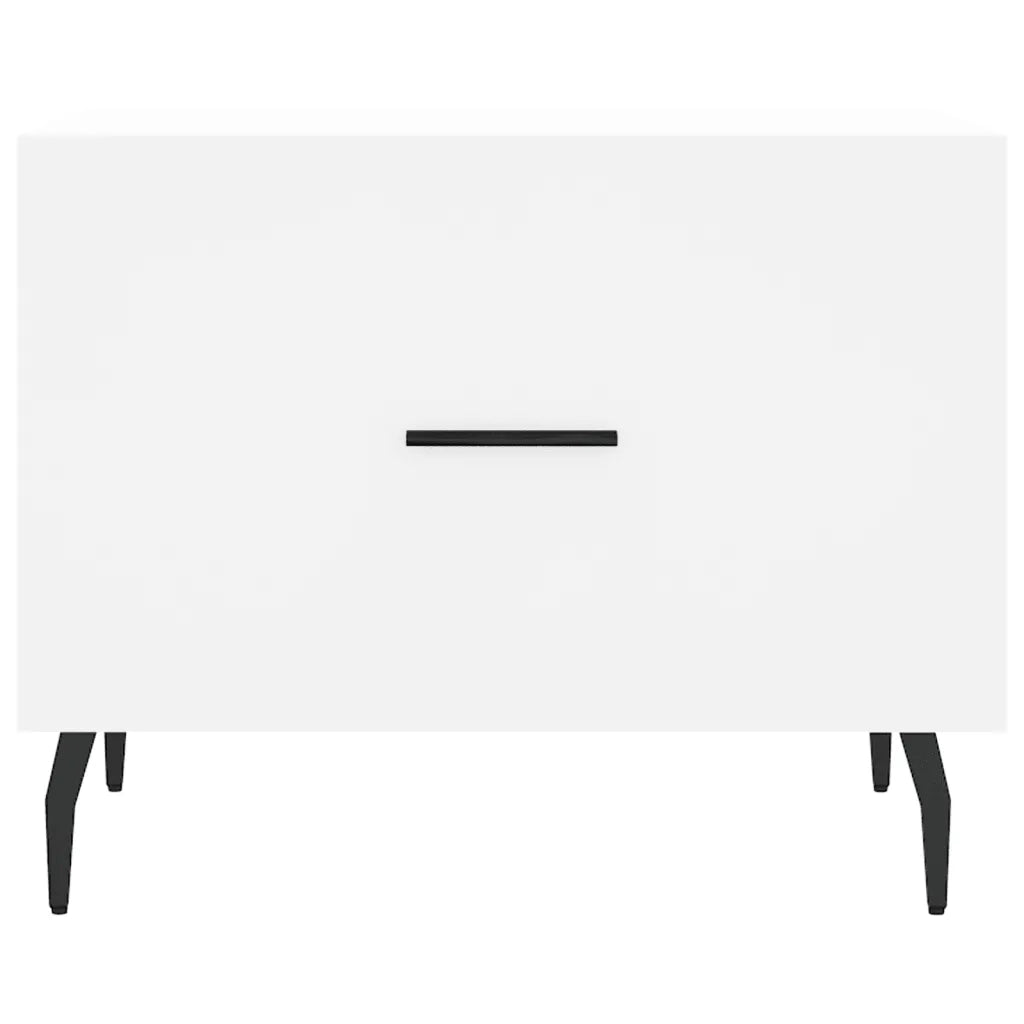 Tavolini da Salotto 2 pz Bianchi 50x50x40 cm Legno Multistrato