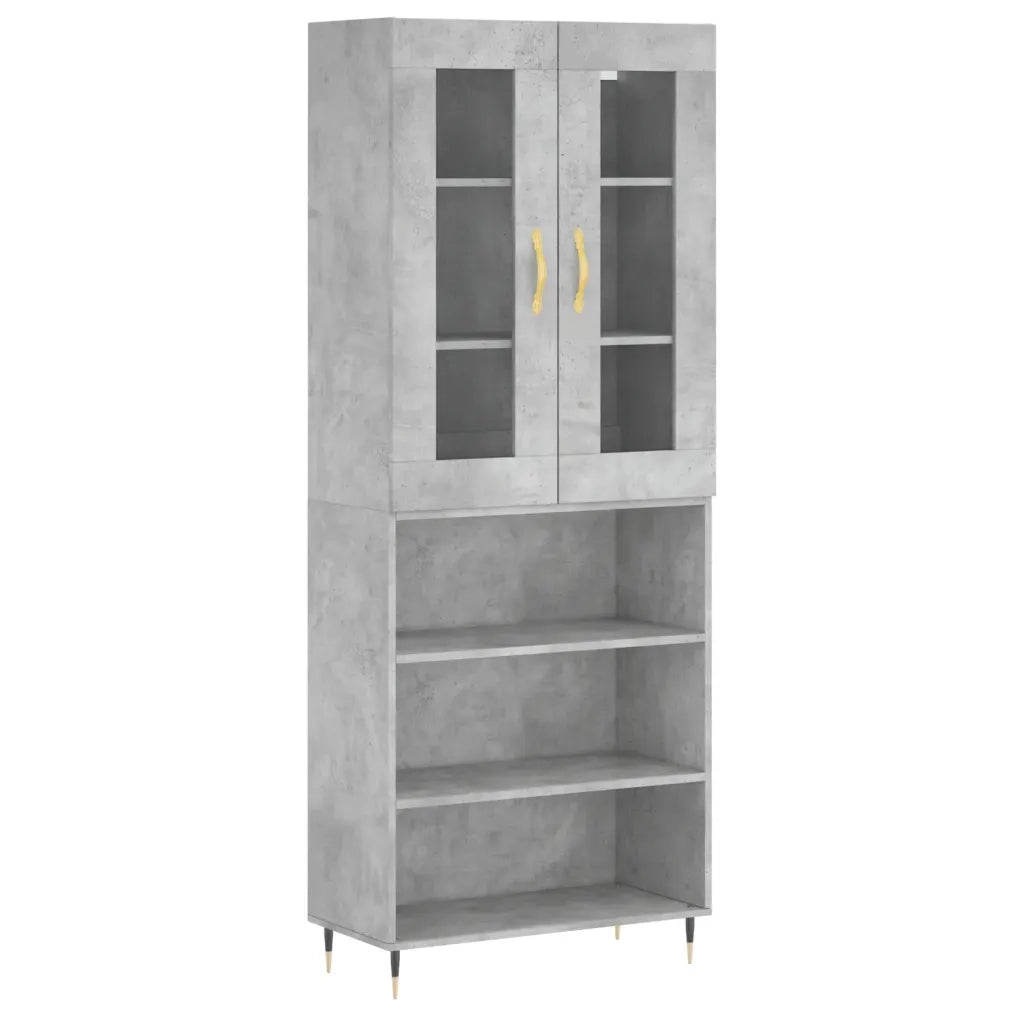 Credenza-Buffet-Armadio da cucina Grigio Cemento 69,5x34x180 cm in Legno Multistrato 311457