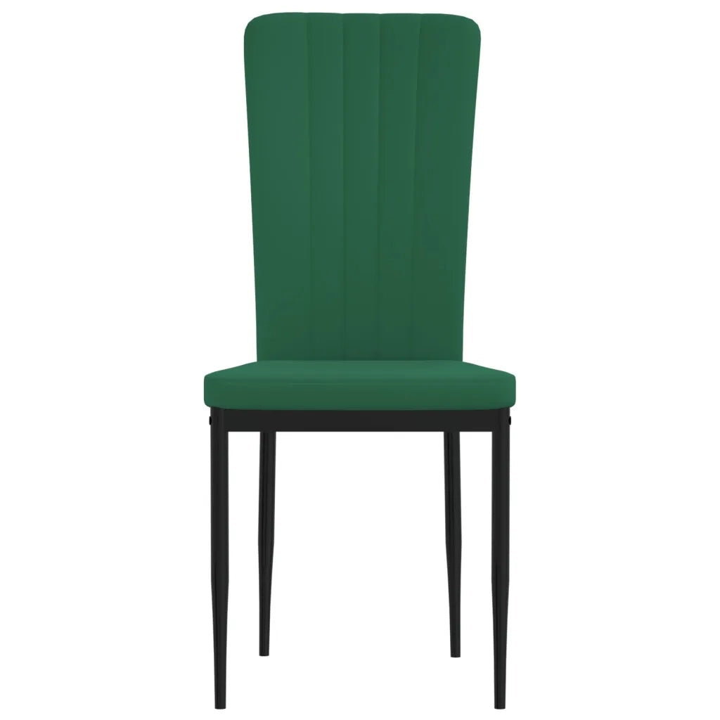 Sedie da Pranzo 4 pz Verde Scuro in Velluto 326106