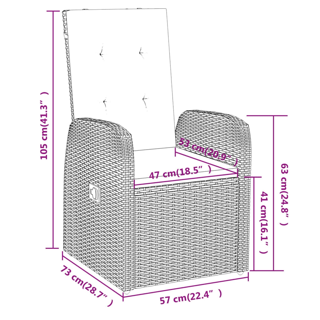 Set da pranzo da giardino per esterni 7 pezzi con cuscini grigio 02_0014170