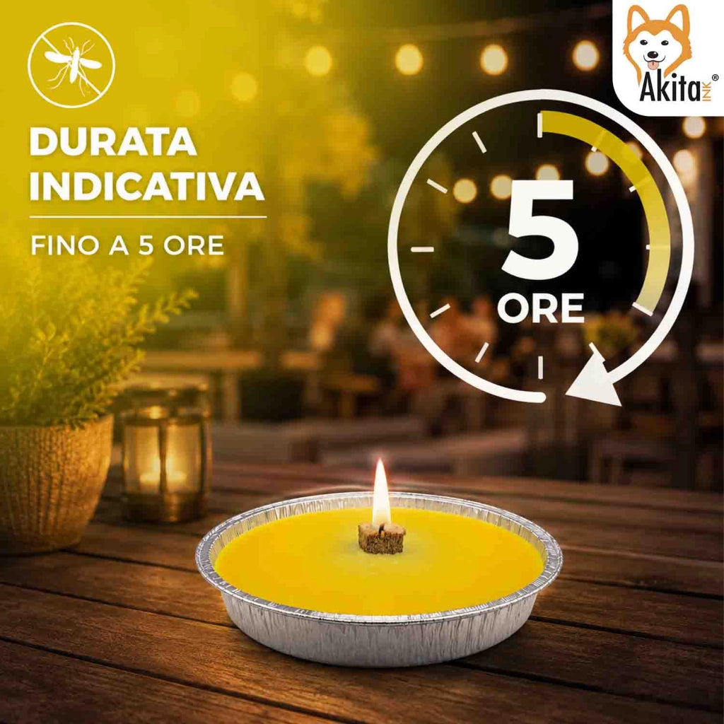 Akitaink 10 Candele Citronella Antizanzare Esterno