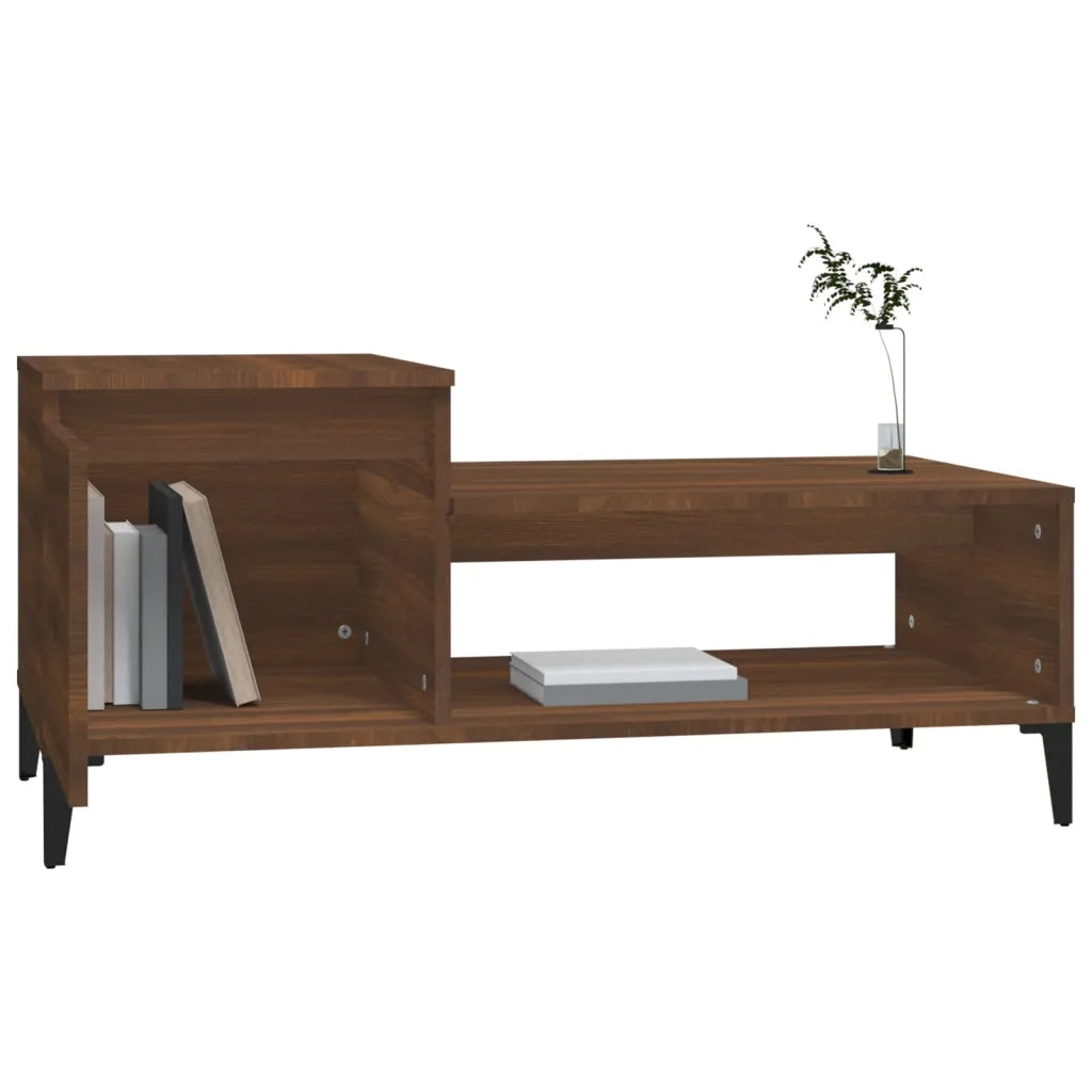 Tavolino da Salotto Rovere Marrone100x50x45cm Legno Multistrato cod mxl 26111
