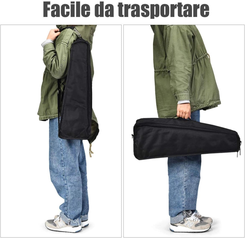 Xilofono 30 Nota Glockenspiel Pieghevole Cornice di Legno Barre in Metallo, con 2 Bacchete e Borsa da Trasporto