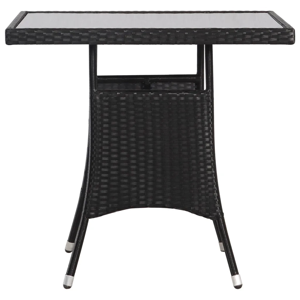 vidaXL Tavolo da Giardino Nero 80x80x74 cm in Polyrattan