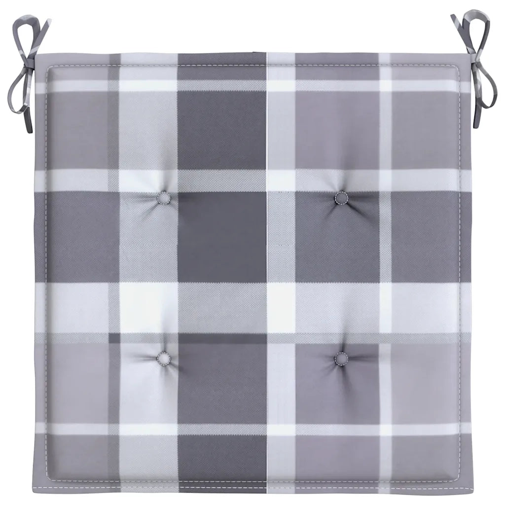Cuscini per Sedia 6 pz a Quadri Grigi 40x40x4cm Tessuto Oxford 314037