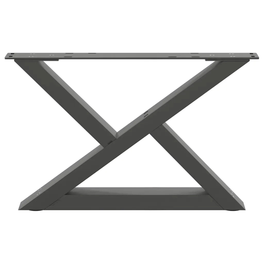 Gambe per tavolino 2 pz Antracite 50x(30-31,3) cm Acciaio