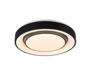 Plafoniera LED effetto cielo stellato, bordo nero, D 38 cm, Mona