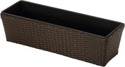 Bacchetta per piante in polietilene - 49 x 16 x 14 cm - contenitore per piante in polirotan marrone