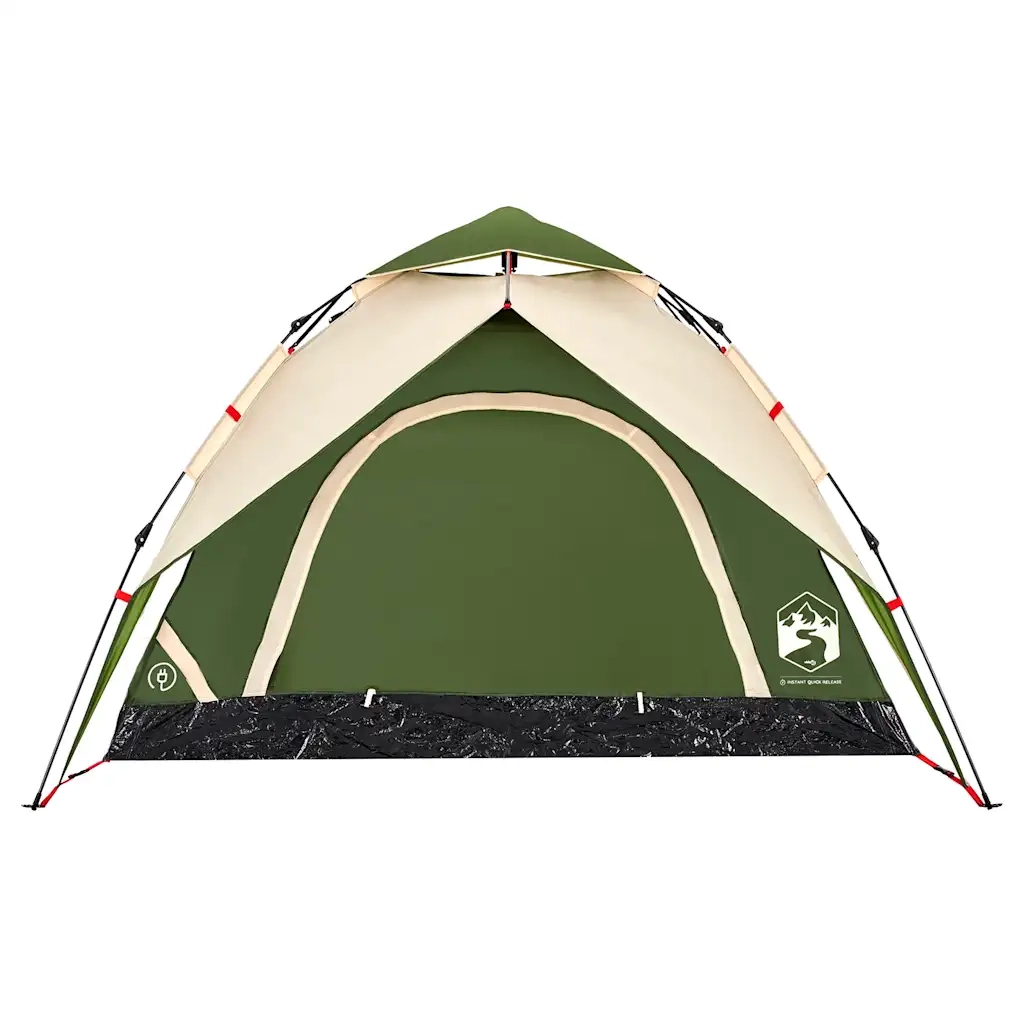 Tenda a Cupola da Campeggio 3 Persone Verde a Rilascio Rapido 4004177