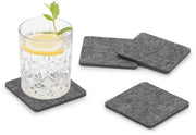 Pak di sottofili di velluto quadrato da 8 (colore selezionabile) grigio scuro - sottofili di velluto per tavolo e bar come sottopiede per vetro e bicchieri rettangolari o quadrati