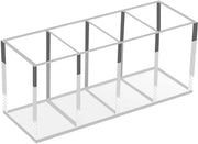 Organizzatore Acrylico per Pennarelli e Pennini - 4 Compartimenti Porta Pennarelli trasparente per Scrivania, Organizzatore per Pennarelli, Pennini, Pennarelli, Pennini, Pennarelli per Pittura e Cosmetici