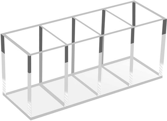 Organizzatore Acrylico per Pennarelli e Pennini - 4 Compartimenti Porta Pennarelli trasparente per Scrivania, Organizzatore per Pennarelli, Pennini, Pennarelli, Pennini, Pennarelli per Pittura e Cosmetici