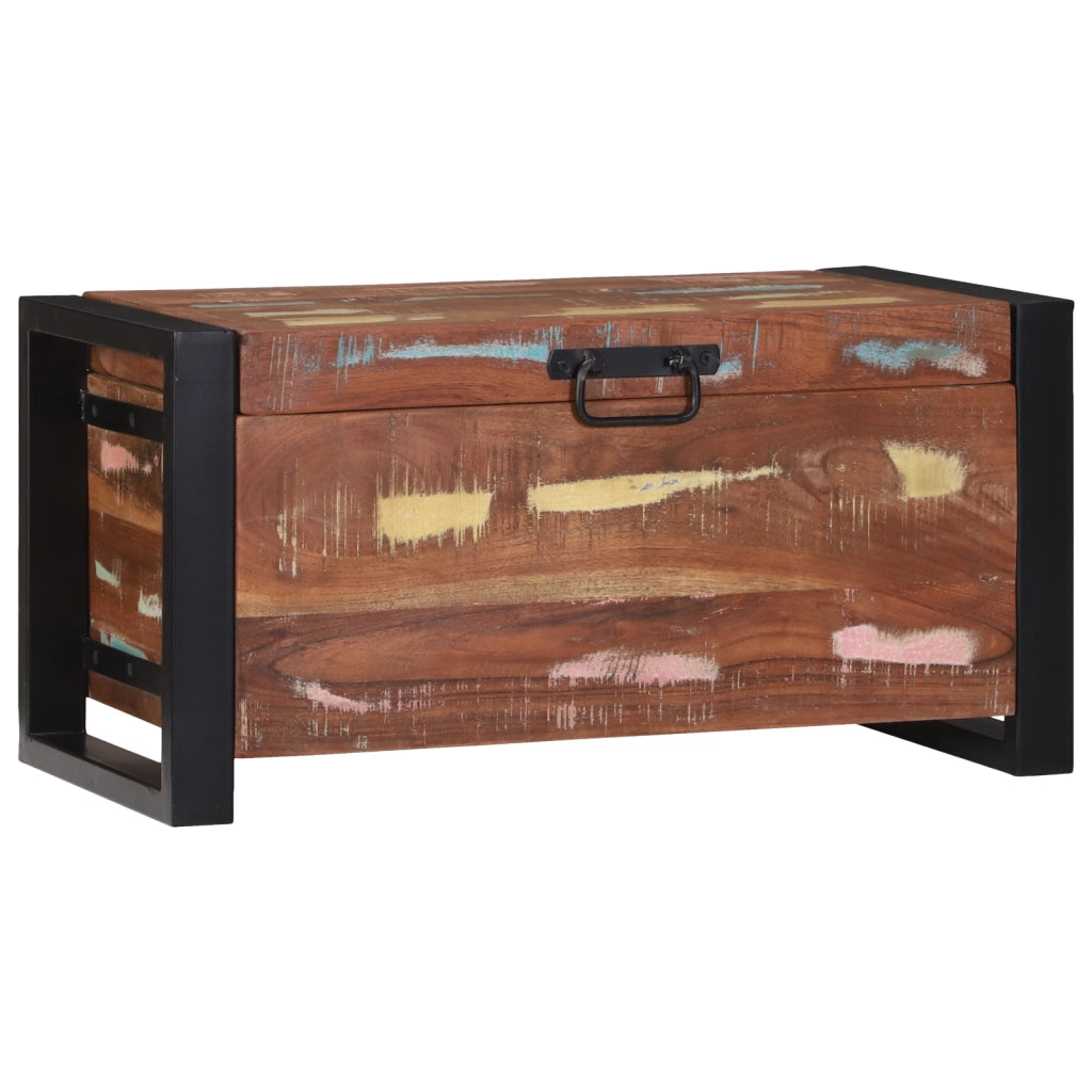 Bauli di stoccaggio 60x30x30cm in legno massello di recupero e metallo