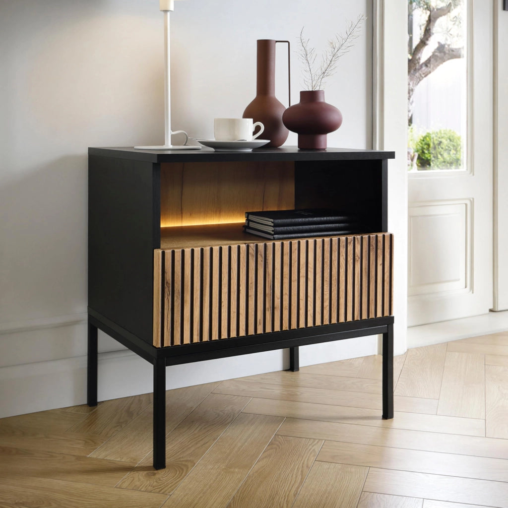 Komodee Tavolino Laval ST97 Nero/Rovere 54x56x39 cm