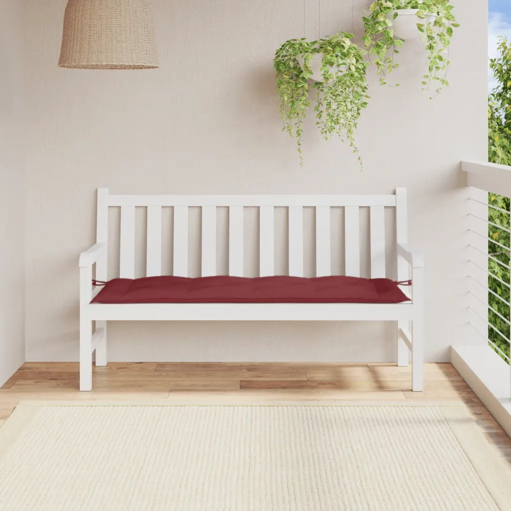 Cuscino Panca da Giardino-Cuscini per panchina da esterno Rosso Vino M¨¦lange 150x50x7cm Tessuto