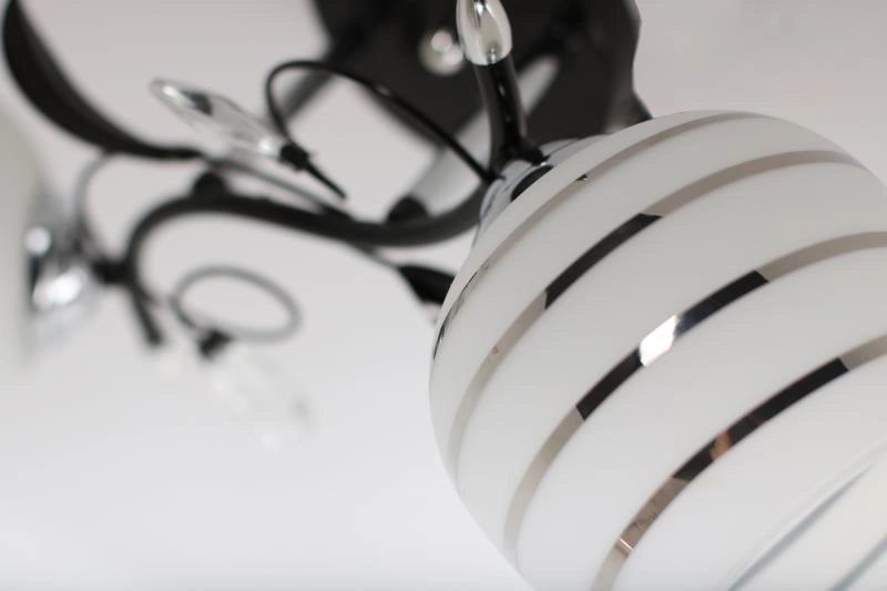 Plafoniera Lampex Milton 2 luci nero/bianco Ø50 E27