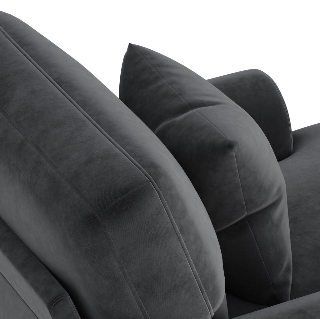 Poltrona relax reclinabile in velluto grigio; 133x87x90 cm; 1 posto
