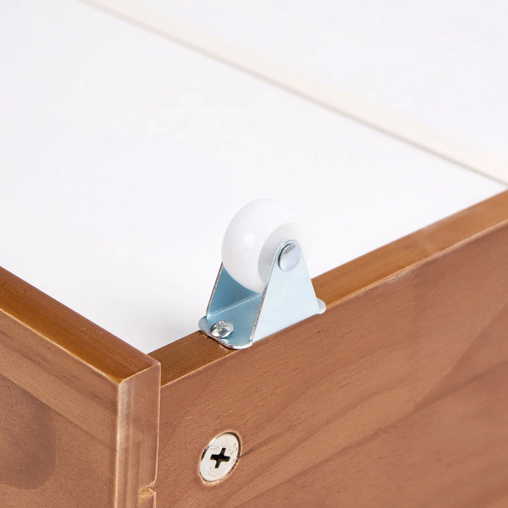 Set di 2 cassetti per letto in legno marrone MDF con ruote