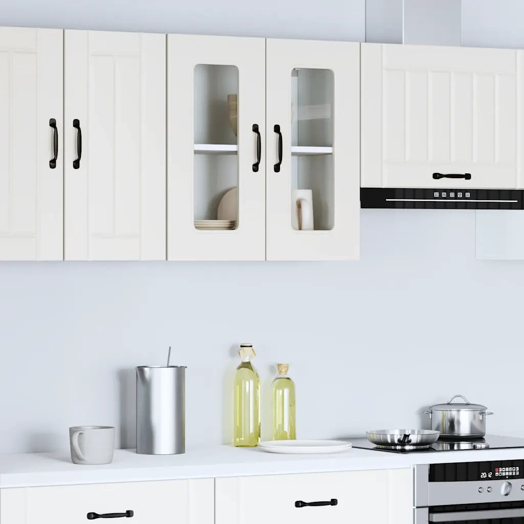 Pensile da Cucina con Porta in Vetro Kalmar Bianco Truciolato