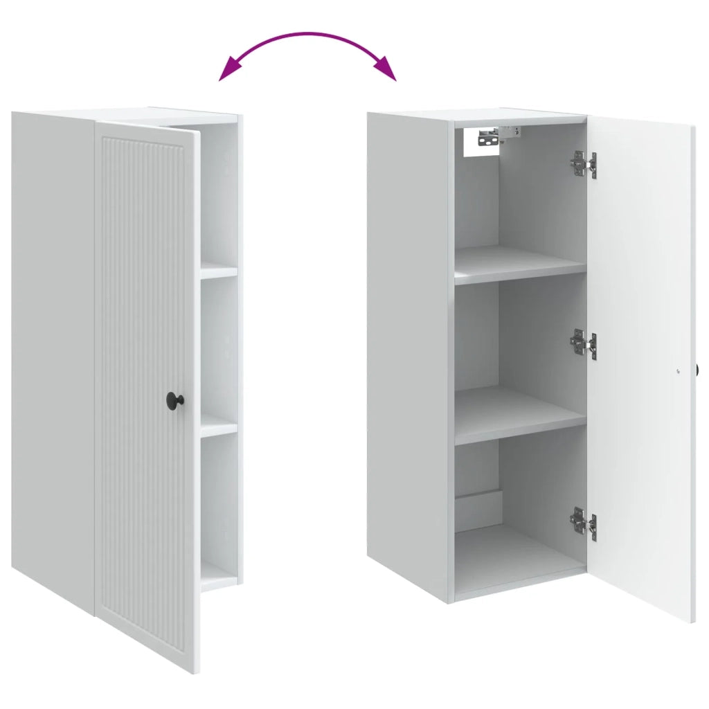 Mobiletto a muro Bianco 33 x 34,5 x 90 cm Legno ingegnerizzato 897905