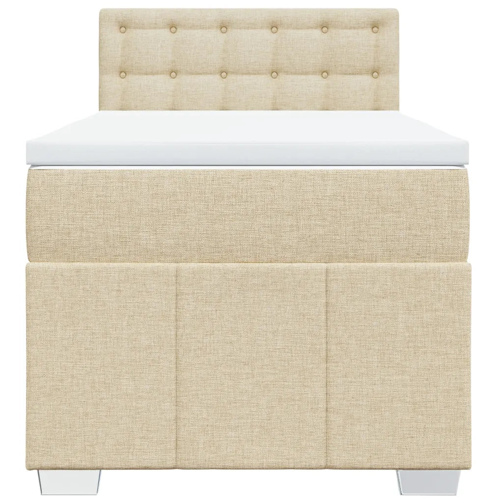 Giroletto a Molle con Materasso Crema 100x200 cm in Tessuto 3289298