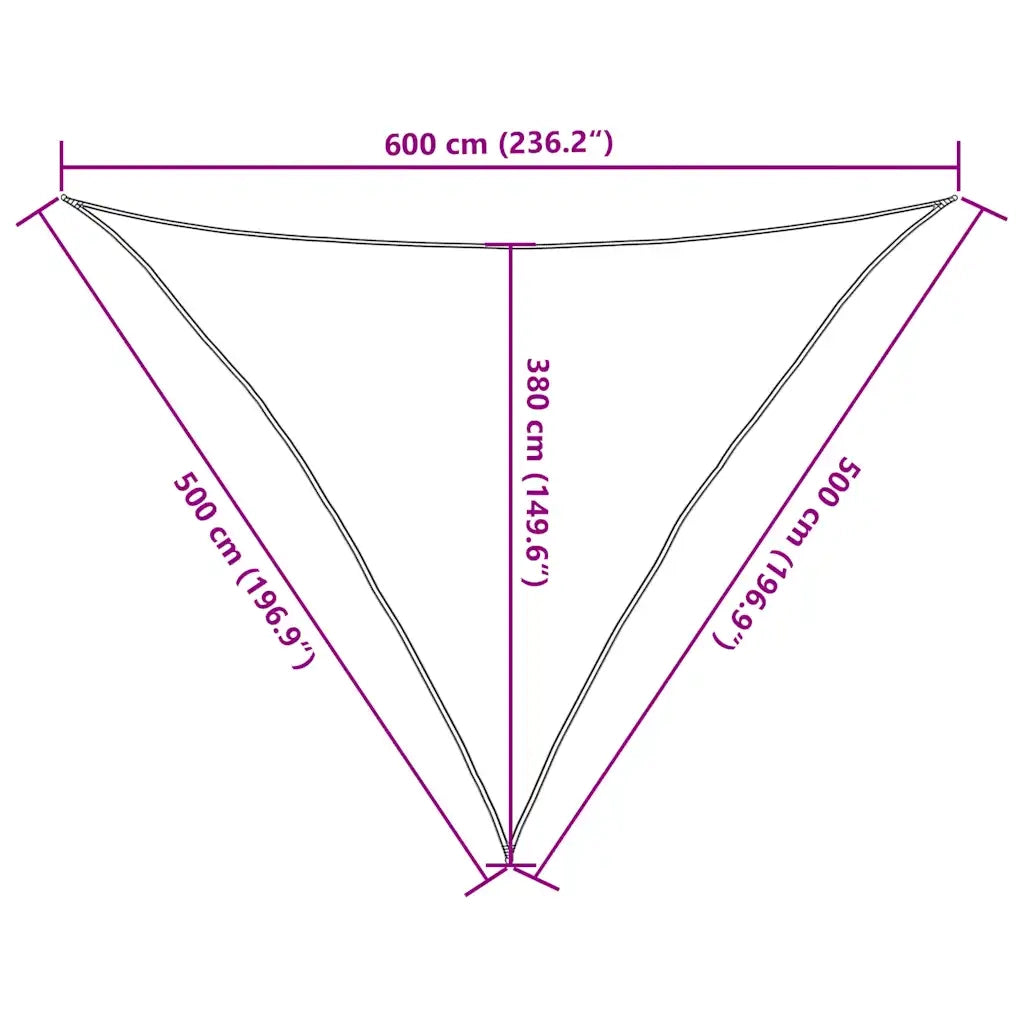Vela Parasole 160 g/mÂ² Triangolare Sabbia 5x5x6 m in HDPE