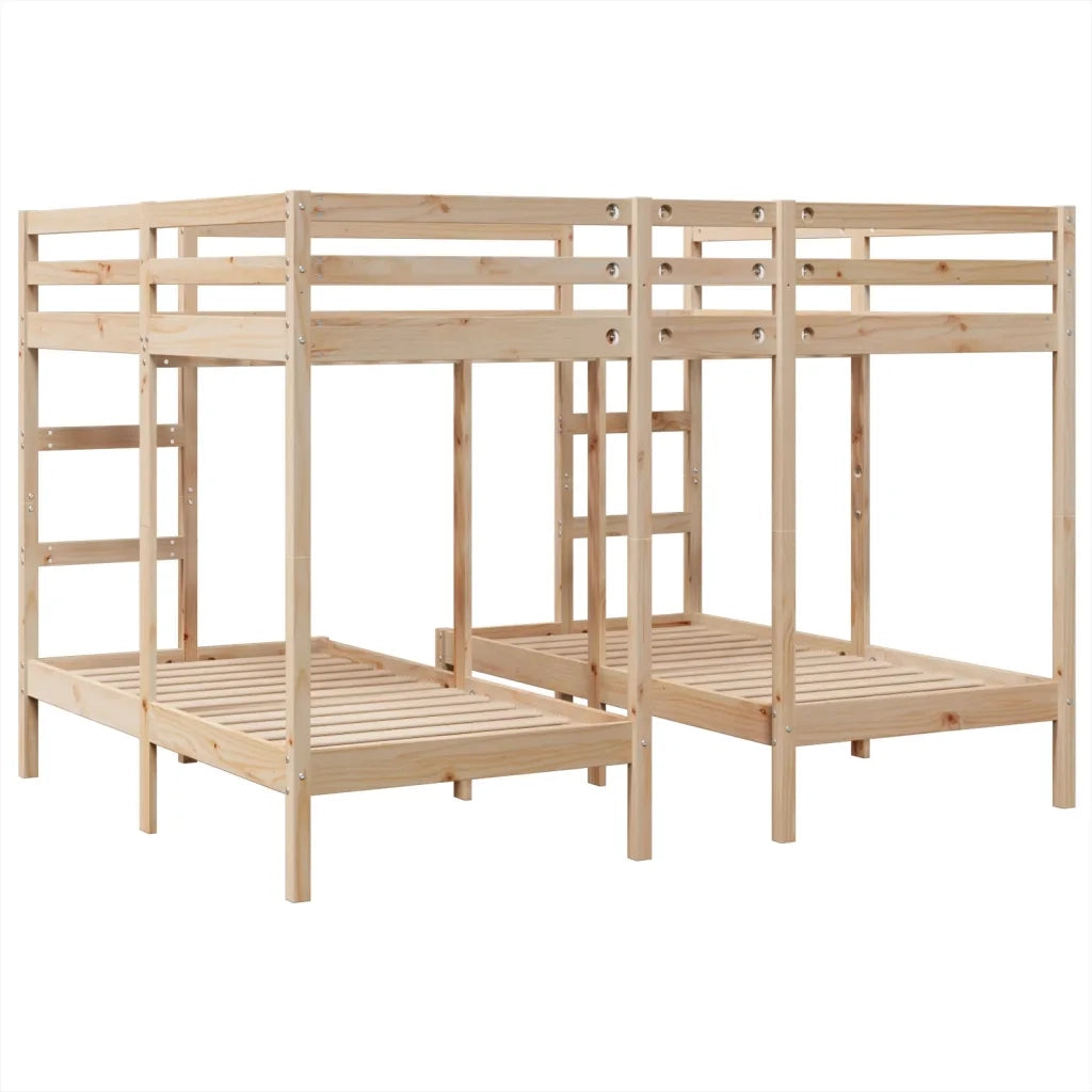 Giroletto Castello Triplo 160x200/80x160cm Legno Massello Pino