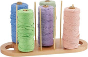 Rack per filo in legno 11 bobine - Ospite per filo per cucito e ricamo - Legno colore Burlywood - Dispensatore per filo in lana - Filo a pallina per cucito e ricamo - Ospite per uncino per cucito e ricamo