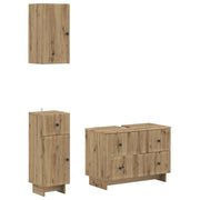 Set di armadietti da bagno in 3 pezzi EDE Rovere Artigianale 3417746