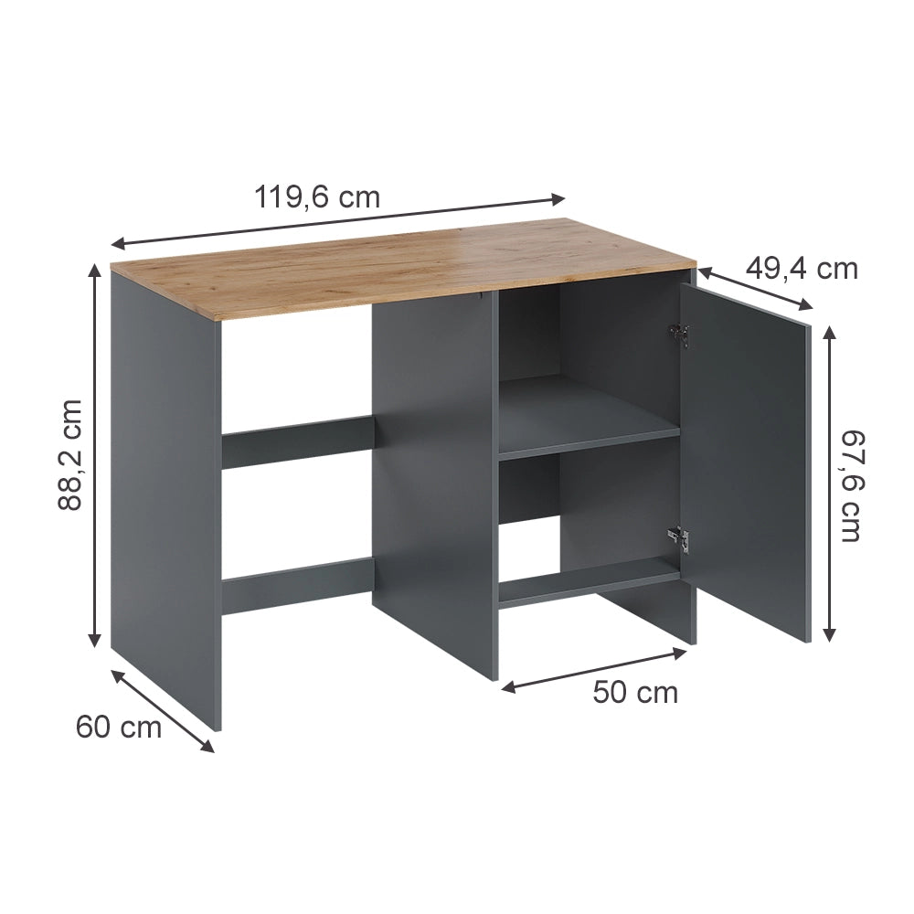 Vicco Mobile lavatrice Antracite/Quercia dorata 119.6 x 88.2 cm con 1 porta