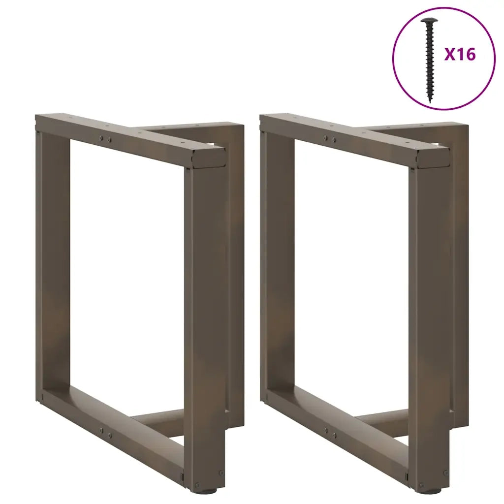 Gambe per tavolo da pranzo a forma di T 2 pz nere 80x35x(72-73) cm in acciaio 4013063