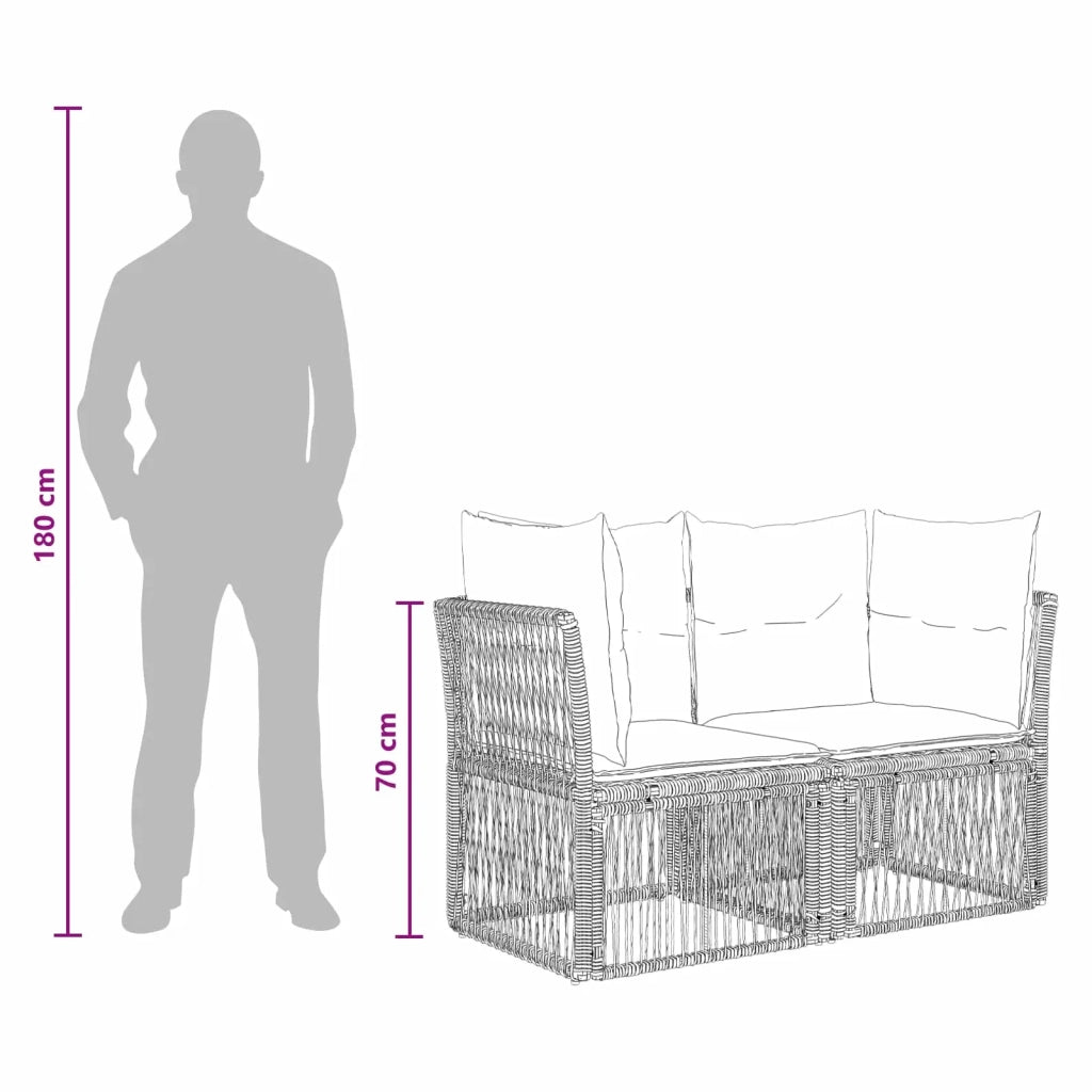 Set Divano da Giardino 7 pz Grigio polyrattan 3436508