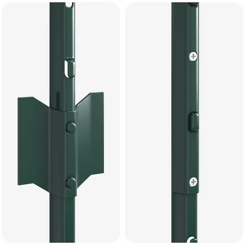 Palo della recinzione 11 pz Verde 120 cm Acciaio CFW1699227