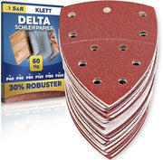 Set di carta abrasiva 60 delig per macchina da raschiare Delta e per macchina da levigare 105 x 152 mm e 125 mm per legno metallo e vernice