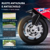 Moto per Bambini 18-60 Mesi Modello BMW HP4 con Fari, Musica e Pedali, in PP e Metallo, 82.5x42x54 cm, Rosso