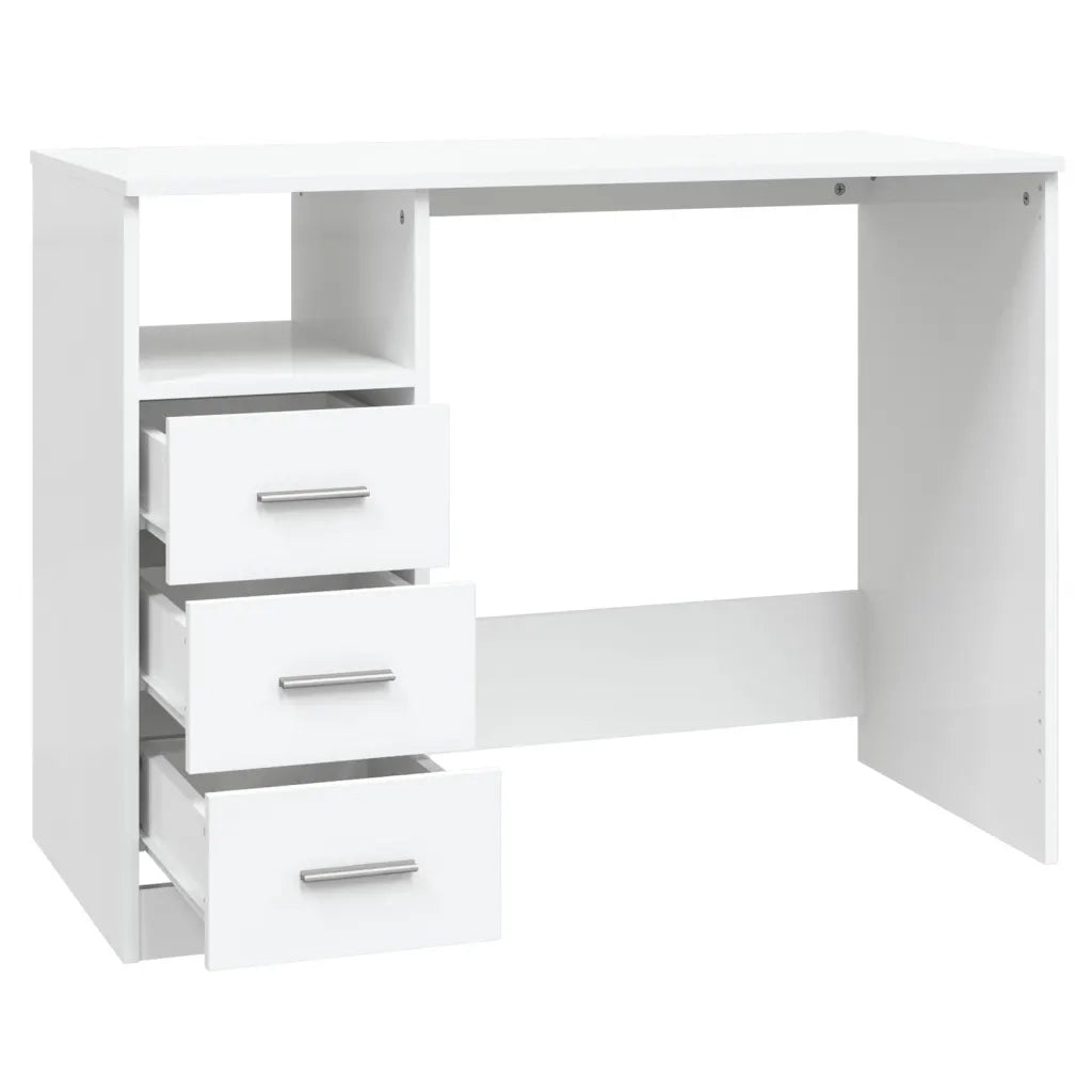 Scrivania con Cassetti Bianca 102x50x76 cm in Legno Multistrato cod mxl 76578
