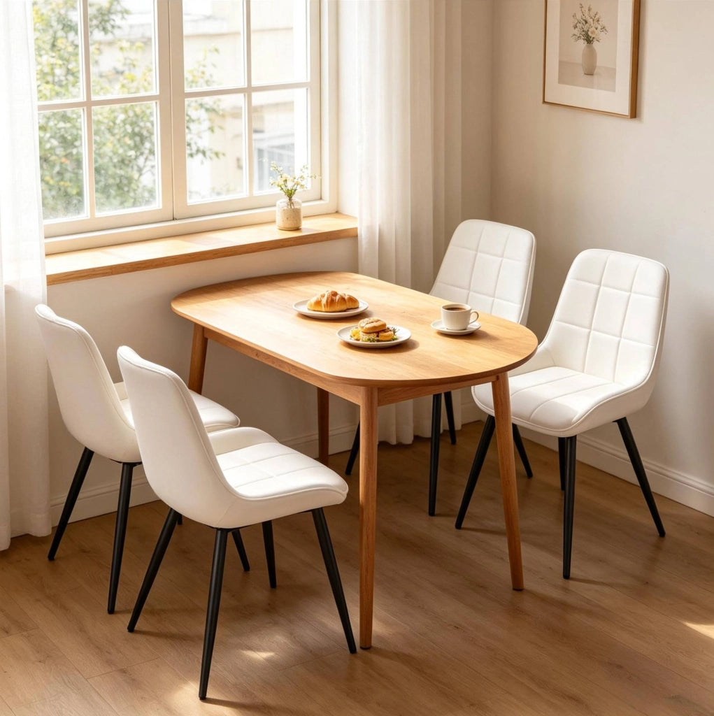 Sedie da pranzo 81,5 cm in velluto e metallo nero, set da 4