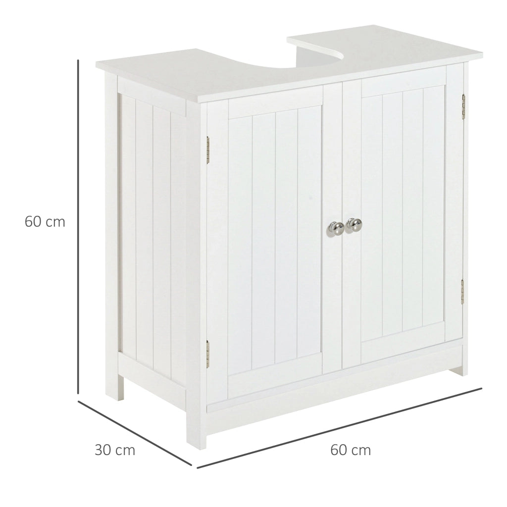 Mobile Sottolavello da Bagno 60x30x60 cm 2 Ante  Bianco
