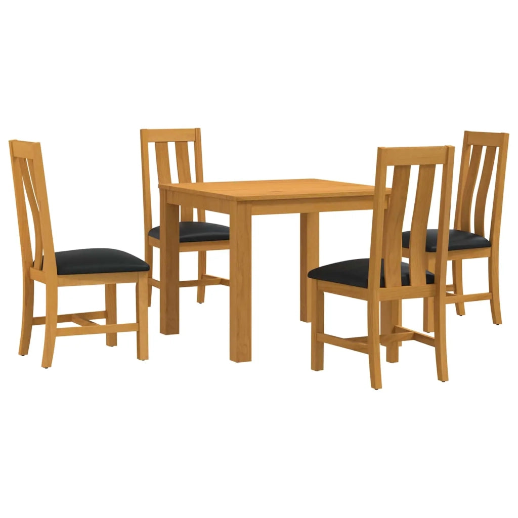 Set da pranzo 5 pz Nero Legno di Quercia Massello 3430337